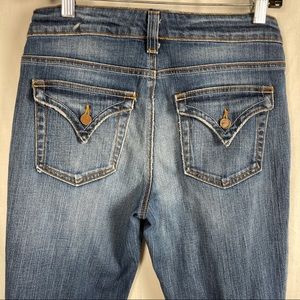 Pure Color Medium Wash Bell Bottom Jeans